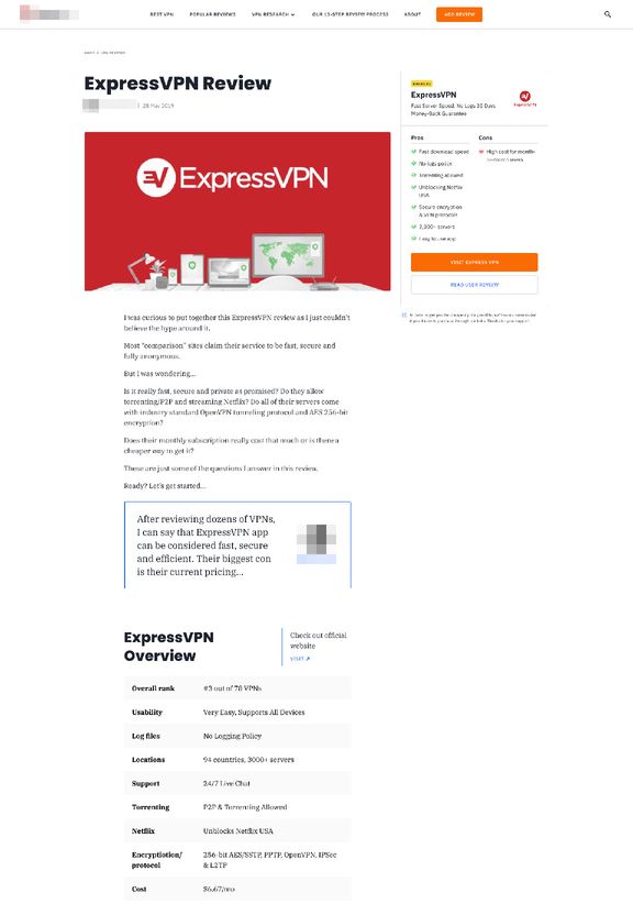 Screenshot of the website
